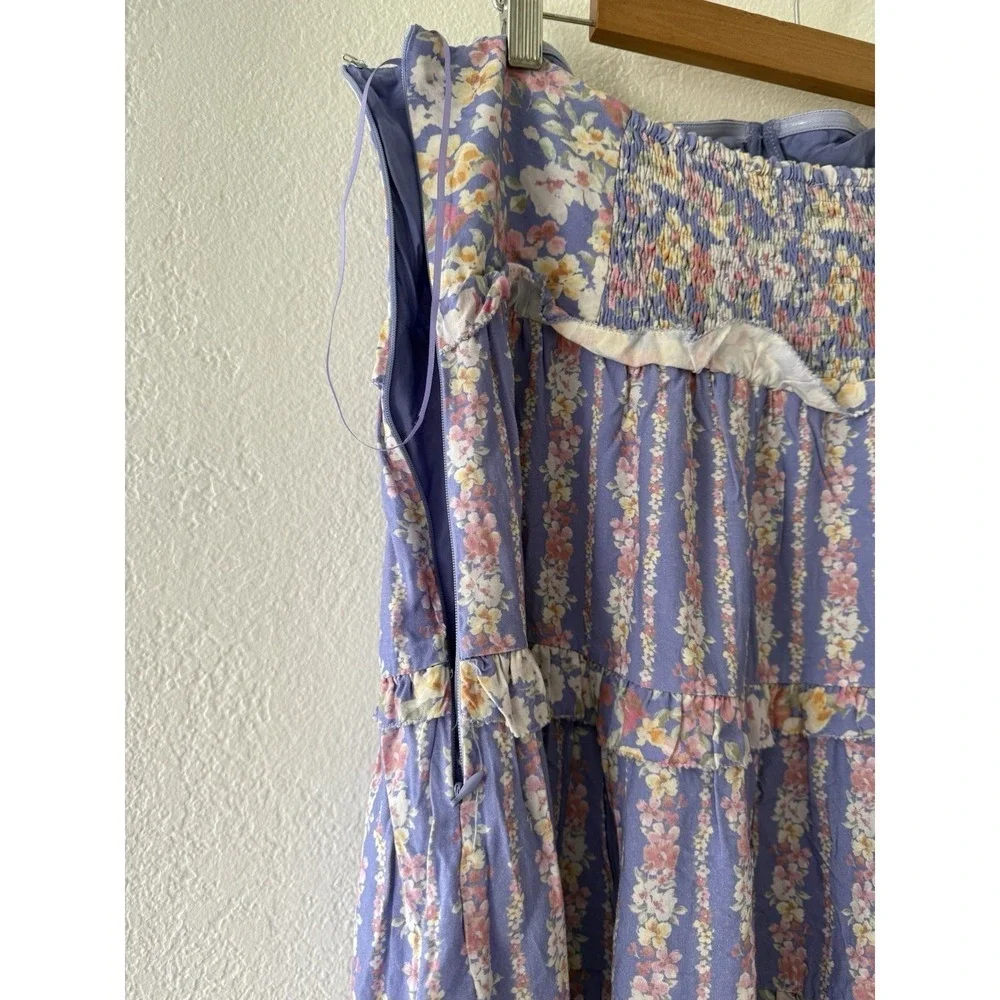 Altar'd State Floral Strapless Mini Lined  Sundress Size XL